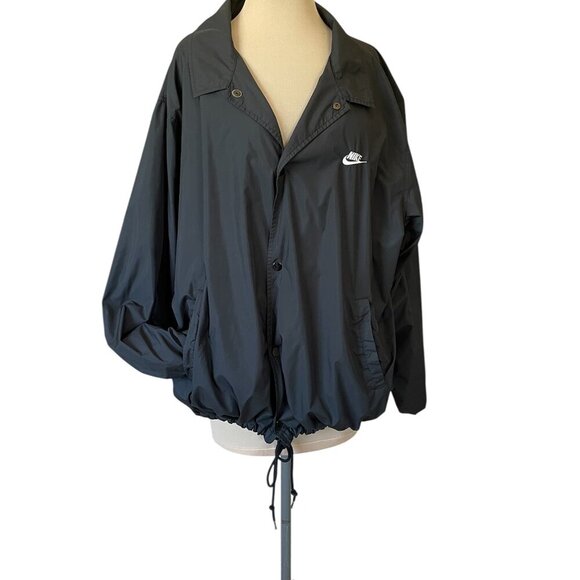 Nike Club Men's Coaches Snap-Button Up Black Jacket , Size XL - Picture 2 of 7